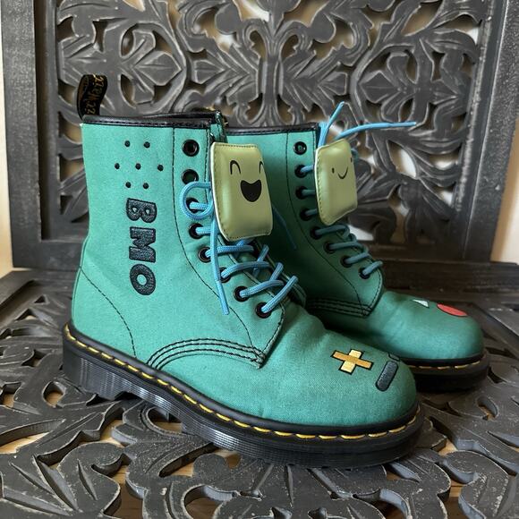 Dr. Martens x Adventure Time BMO 1460 Boots Green Canvas US 6 - Picture 2 of 14